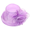 thumbnail image 2 of Dream Lifestyle Church Dress Hat for Women Big Rose Organza Hat Royal Style Fascinator Wide Brim Cap for Tea Party Wedding Beach, 2 of 8