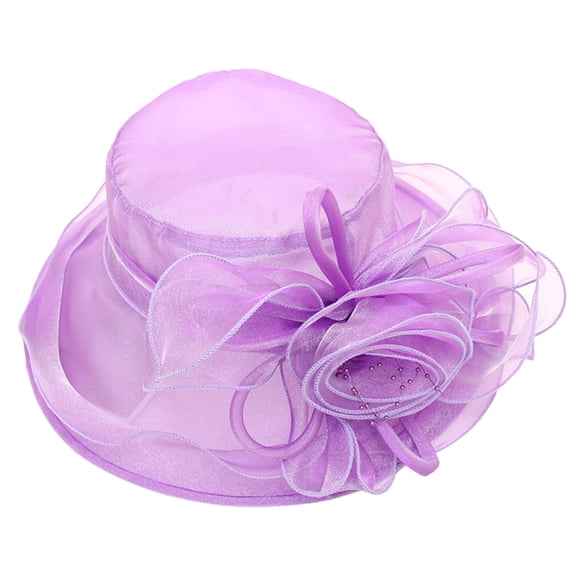 UDIYO Beach Hat Sunscreen Flower Decor Mesh Wide Brim Bow-knot Medieval Women Flat Cap Beach Supply