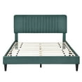 thumbnail image 6 of Set of 4 Bedroom Furniture Set, Full Size Upholstered Platform Bed with 2 Nightstands and 1 Storage Bench, 4pcs Storage Bed Set for Kids Adults Bedroom, Mattress not Included, Green, 6 of 7