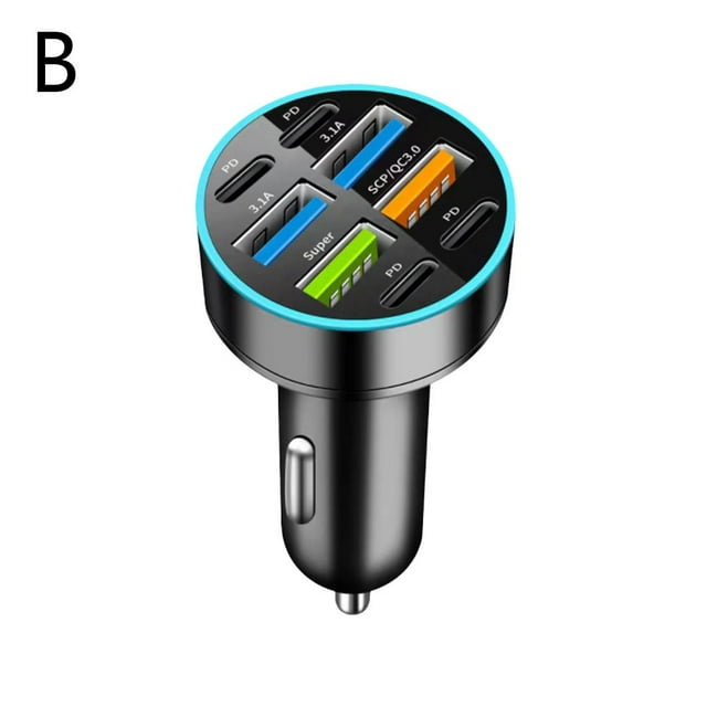Chargeur de Voiture Super Rapide 4 Ports USB pour iPhone Téléphones Cell Android