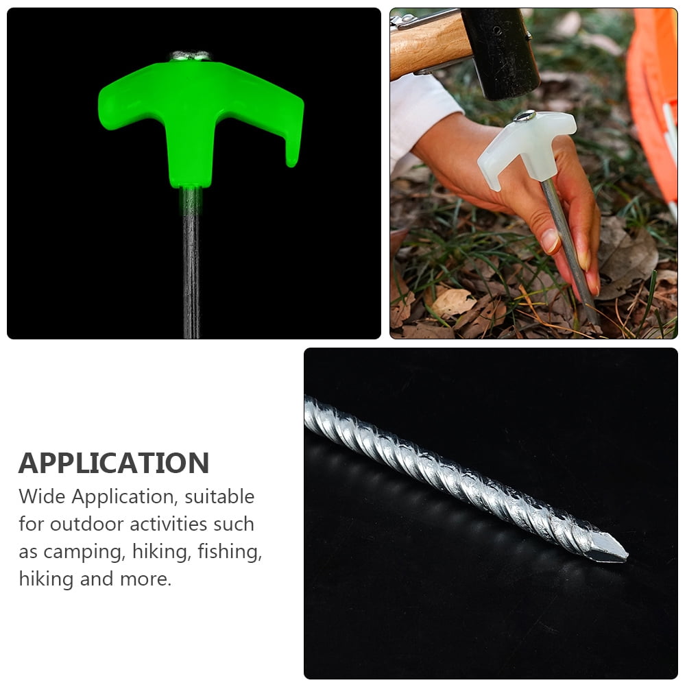 TAILTOSS  Fluorescent Tent Nails Silver for Camping and Hiking Sturdy and Safe At Night