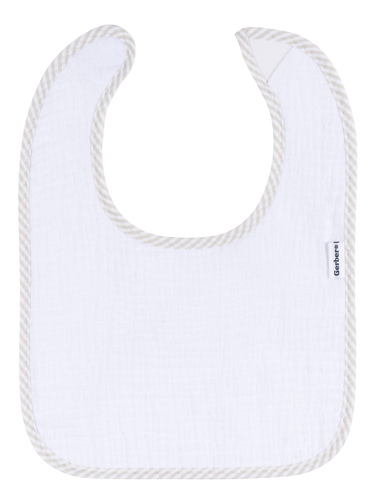 (4 pack) Gerber Baby Boys or Girls White Muslin  Bibs, 2-Pack, One Size