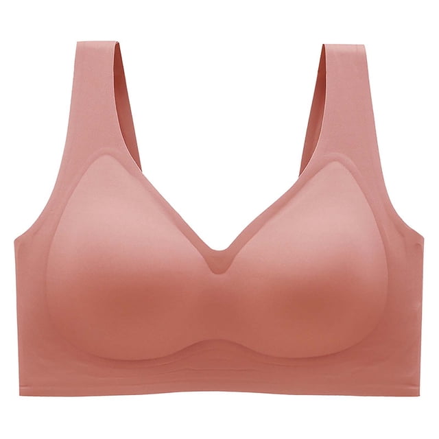 Plebaso Women's Wireless T Shirt Bras Seamless Full Coverage Bralettes Ladies Wide Strap Everyday Bras