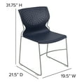 thumbnail image 6 of Emma + Oliver Home and Office Navy Full Back Stack Chair with Gray Frame - Guest Chair, 6 of 14