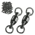 thumbnail image 1 of Uxcell Paquete de 50 Giradores de Rodamientos de Bolas, 3# 0.79In (20mm) Conector de Línea Líder de Señuelo de Acero Inoxidable para Pesca [Negro], 1 of 1