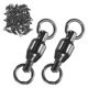 thumbnail image 1 of Uxcell Paquete de 50 Giradores de Rodamientos de Bolas, 3# 0.79In (20mm) Conector de Línea Líder de Señuelo de Acero Inoxidable para Pesca [Negro], 1 of 1