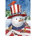 thumbnail image 2 of America Forever Uncle Snowman Garden Flag - Patriotic Snowman Winter Birds Cardinals Chickadees USA American Flag - Seasonal Yard Outdoor Decorative Double Sided Flag - 12.5 x 18 Inches, 2 of 3
