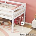 thumbnail image 3 of Bellemave Twin Size Low Loft Bed with Slide and Ladder,Solid Wood Loft Bed Frame with Safety Guardrails for Boys and Girls Bedrooms,No Box Spring Needed,White, 3 of 9