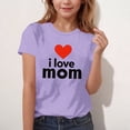 thumbnail image 6 of Girls I Love Mom Heart Graphic T-Shirt Polyester Spandex Relaxed Fit Crewneck Short Sleeve Purple,Size 3-4T, 6 of 6