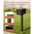 thumbnail image 4 of VEVOR Mailbox Post, 43 x 4 x 4 Inches, Steel In-Ground Mounting Mail Box Stand with Powder Coating Surface, Heavy Duty Metal Post Sleeve Kit for Outside Curbside Residential Use, Easy Install, Bronze, 4 of 9