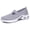 Grey, variant on Rokment Womens Air Cushion Orthopedic Slip on Nursing Walking Shoes Spring Fall Knit Hollow out Non Slip Work Loafers Comfortable Arch Support Driving Tennis Sneakers Black Size 6
