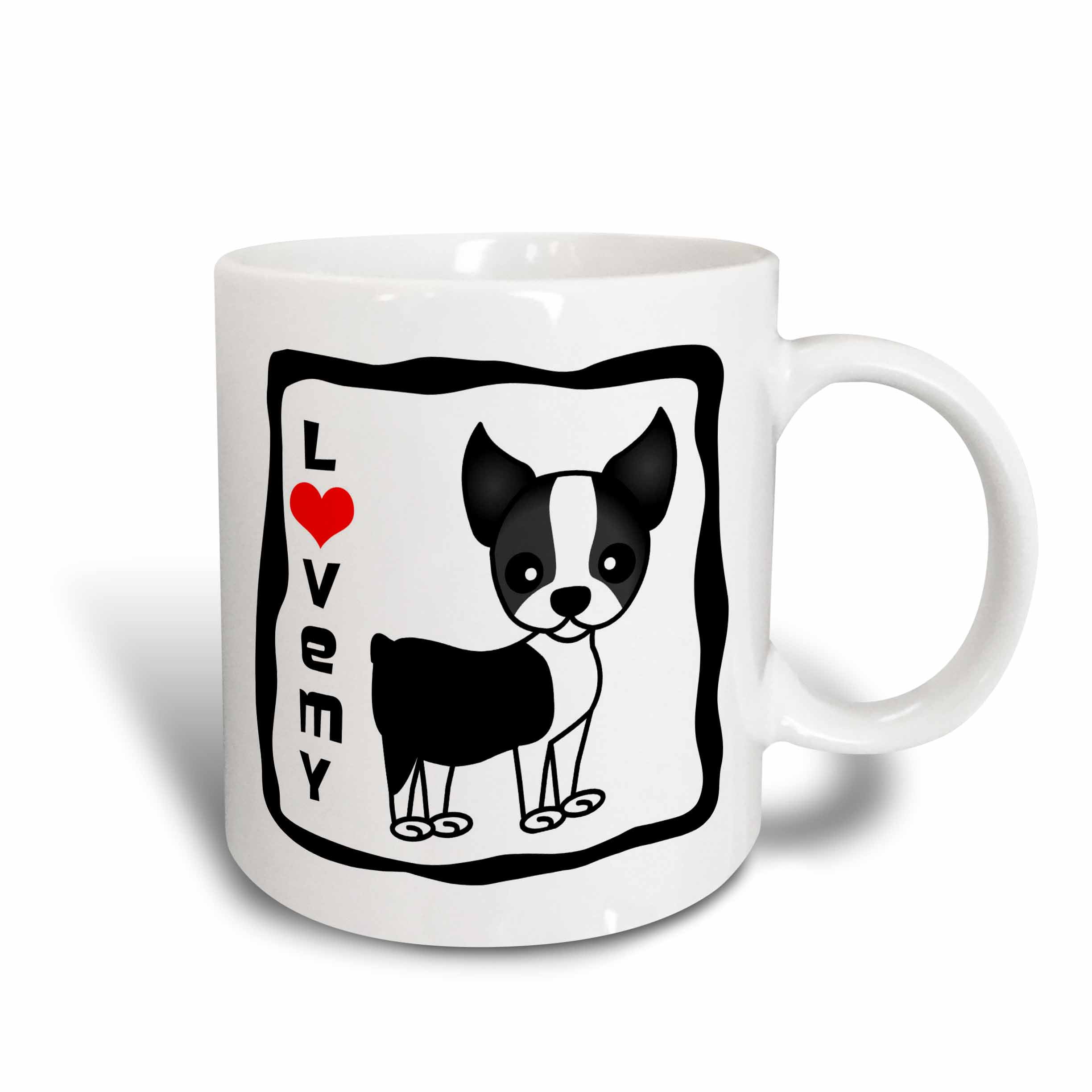 3dRose I Love My Boston Terrier Ceramic Mug 15-Ounce