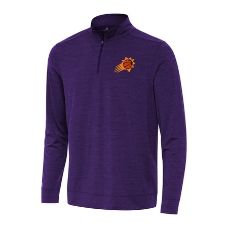 Men s Antigua Heather Purple Phoenix Suns Bright Quarter-Zip Top