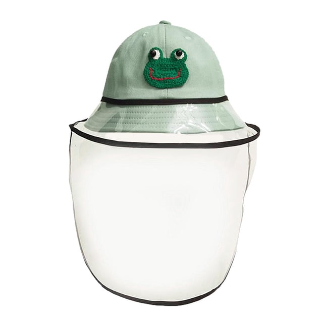 Sombrero de protección para bebés con protectores faciales Casquillo ajustable a prueba a prueba de polvo libre verduras