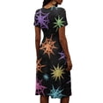 thumbnail image 5 of Women's Halloween Dress 2026 V-Neck Short Sleeve Wrap Midi Dress Spooky Halloween Print Halloween Cosplay Costumes, 5 of 5