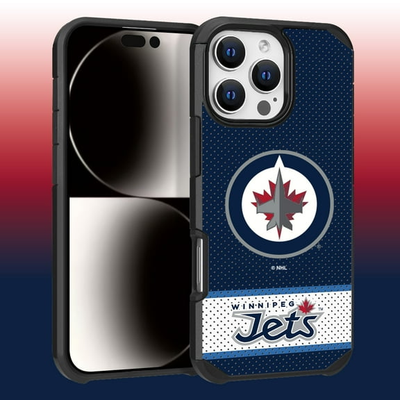Apple iPhone 16 Pro Max (6.9) - NHL Licensed Winnepeg Jets Team Logo on Jersey Textured Dual Layer Case