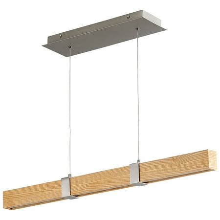 

35.75 inch 23.6W 1 Led Pendant-Satin Nickel/White Oak Finish Bailey Street Home 766-Bel-4236094