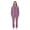 Purple, variant on Women’s Soft-Stretch 2-Piece Sweatsuit with Cropped Zip Hoodie and Straight-Leg Pants