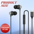 thumbnail image 2 of GJX Wired Earbuds USB C,Heavy Bass In-Ear Earphones with Microphone,Noise Isolating USB C Wired Earbuds,Type C Corded Headphones for Music,Black, 2 of 7