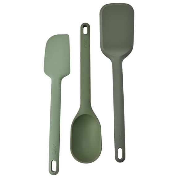 Cook with Color 3-Piece Heat-Resistant Nylon Kitchen Tool Set, Includes Spatula, Spoon and Turner, Sage