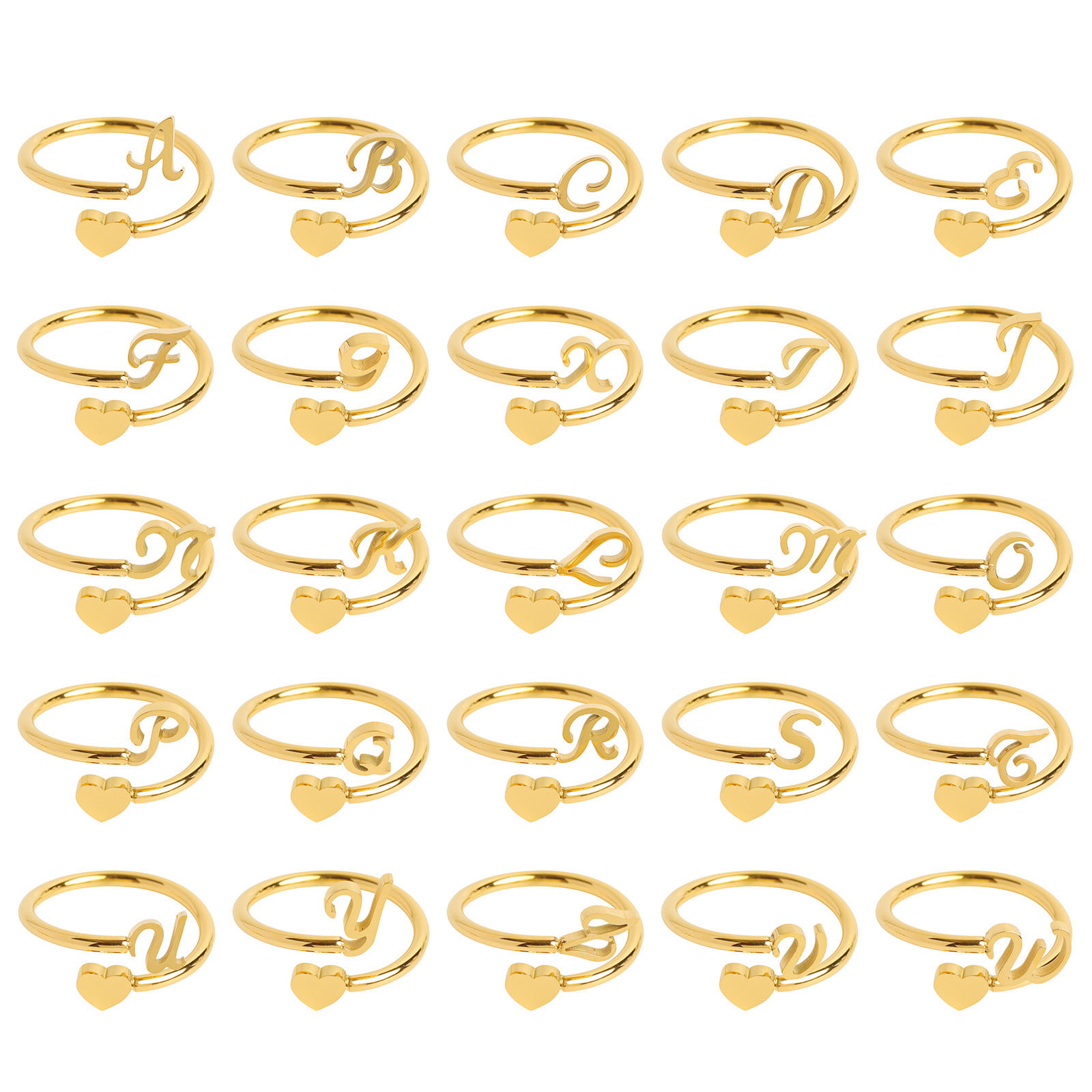 Custom Alphabet A Gold Ring |