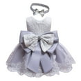 thumbnail image 1 of EIMELI Girl Strapless Bowknot Formal Dress with Headband, 1 of 4