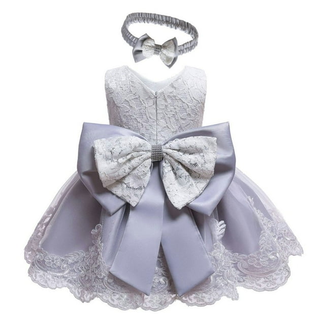 EIMELI Girl Strapless Bowknot Formal Dress with Headband