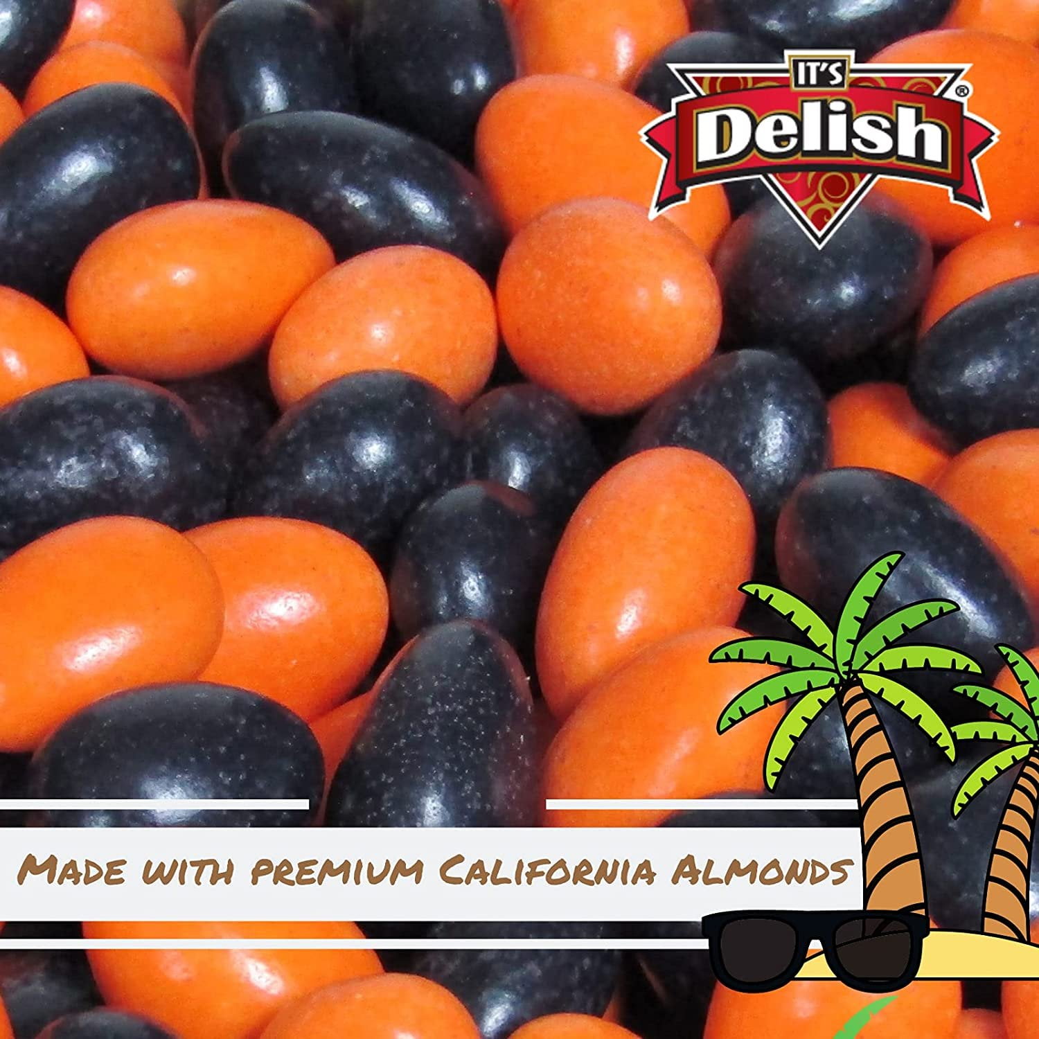 Halloween Black & Orange Jordan Almonds by Its Delish, 3 LBS Bulk  Sugared Almond Nut with Sweet Hard Candy Coating - Perfect for Wedding, Bridal and Baby Showers,- USA Made, Vegan & Kosher