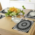 thumbnail image 4 of Ambesonne Spires Place Mats Set of 4, Black and White Swirl, Standard Size, Black White, 4 of 6