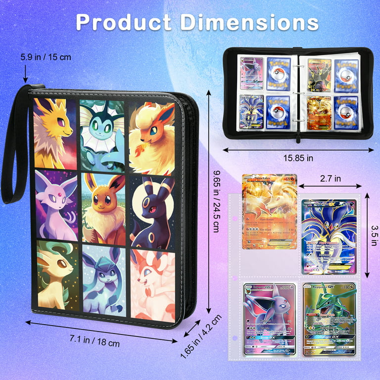 Trading Card Binder for Pokemon, Olexman 4-Pocket Album Holder Binder for  TCG Game, Fits 400 Cards - Walmart.com