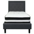 thumbnail image 4 of Flash Furniture Roxbury Twin Size Tufted Upholstered Platform Bed in Dark Gray Fabric with Pocket Spring Mattress, 4 of 5