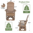 thumbnail image 2 of Mosbrisa HIPS Swivel Patio Glider, Poly Lumber All-Weather Resistant Outdoor Chair, Brown, 2 of 5