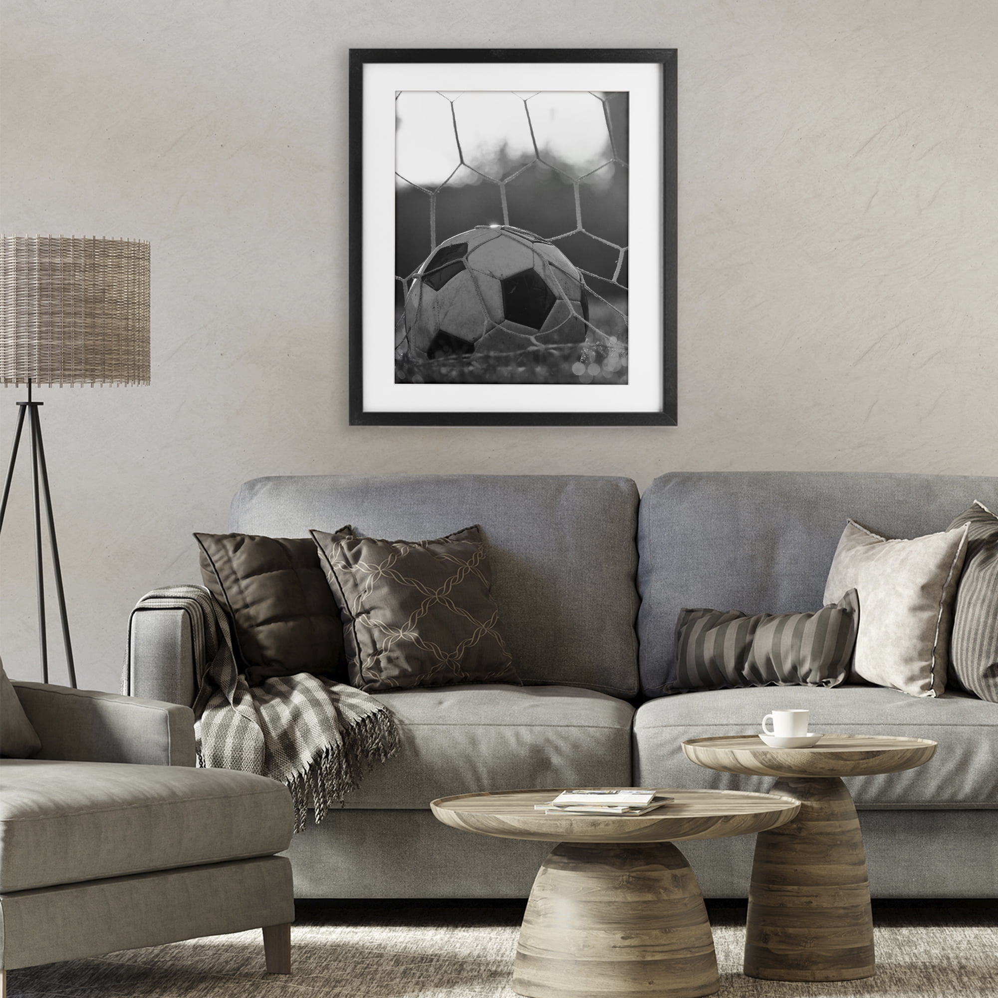 Stupell Industries Soccer Goal Score Black Framed Print Under Glass, design by Marcus Prime