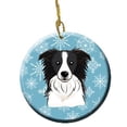 thumbnail image 1 of Border Collie Flocon de Neige Ornement en Céramique, 1 of 1
