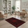 thumbnail image 2 of ODIKA Spider Web Design With Bold Radiating Strands And Dark Border Pet Friendly & Kids Safe Play for Playroom, Bedroom, Reading Nook, 2 of 7