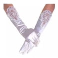 thumbnail image 1 of Guantes De Satín Blancos Novia, 15 Años, Damas De Honor, 1 of 4