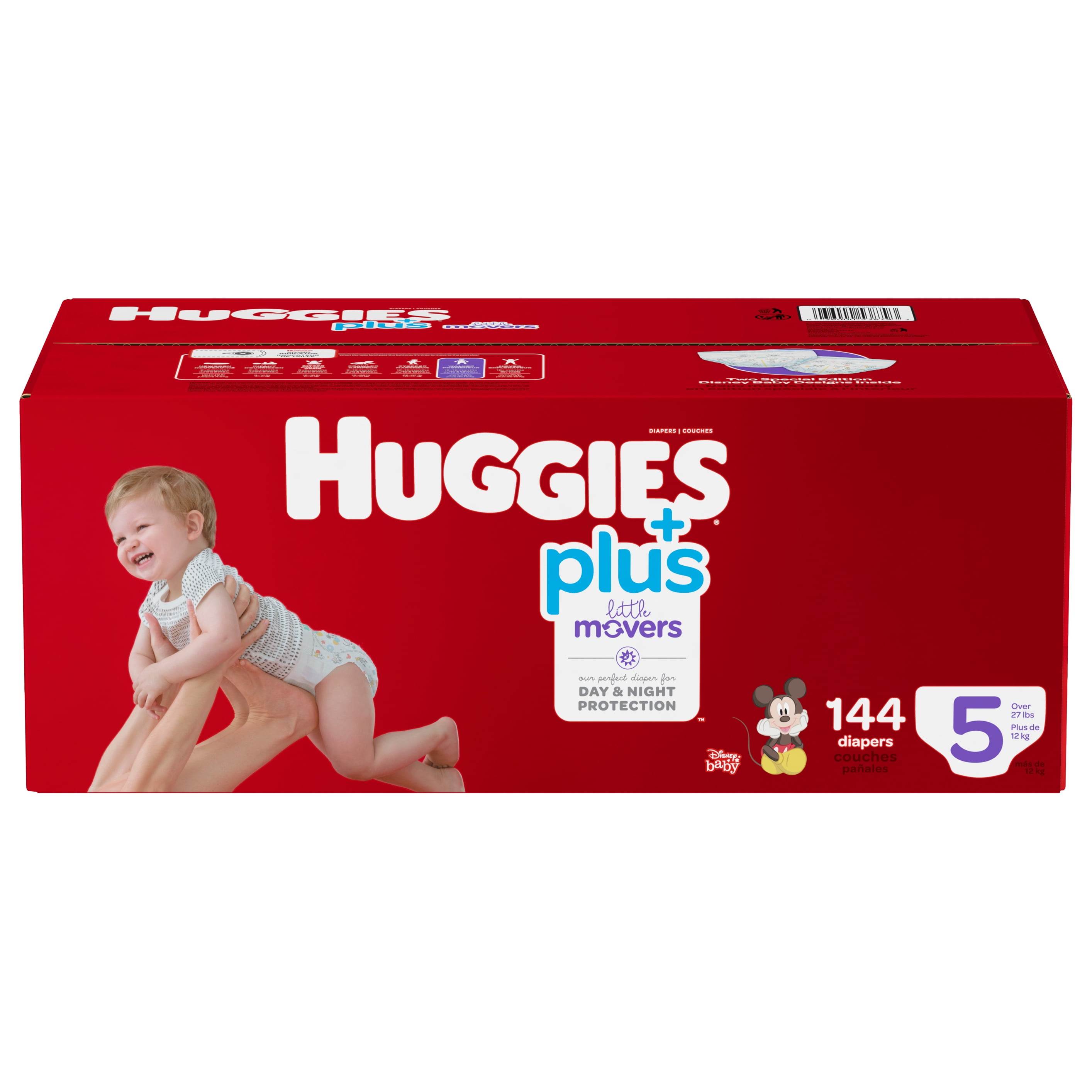 Huggies Plus Diapers, Size 5 (27+ Pounds), 144 Count