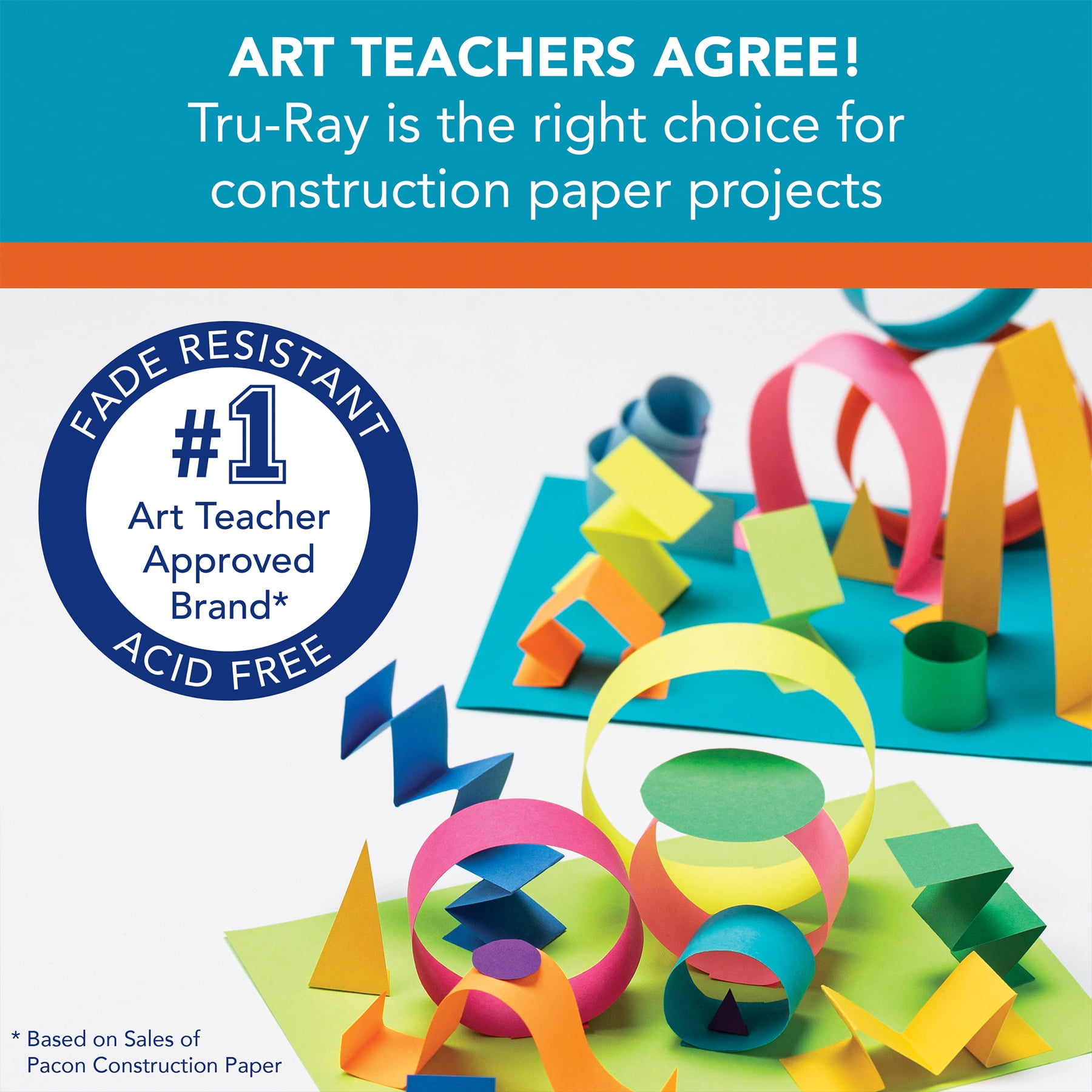 Tru-Ray Construction Paper, Heavyweight, Red, 9" x 12", 50 Sheets Per Pack, 5 Packs