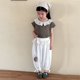 thumbnail image 3 of Conjuntos de ropa de verano para niñas de estilo coreano, trajes para niños de 1 a 10 años, Top con cuello con volantes de encaje y pantalones hasta el tobillo, bonito traje de 2 uds para niños, 3 of 6