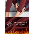 thumbnail image 2 of BALEAF Women's Fleece Lined Leggings with Pockets 25" Petite Thermal Winter Warm High Waisted Thick 7/8 Yoga Pants Wine Red S, 2 of 7