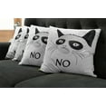 thumbnail image 5 of Ambesonne Animal Throw Pillow Cover 4 Pack, Grumpy Face Famous Cat, 18", Black and White, 5 of 5