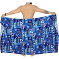 thumbnail image 2 of HAPPY BAY Men's Pareo Standard Surfing Sarong Full Beach Wrap One Size Blue-F325 Summer Vacation Aloha, 2 of 3