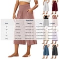 thumbnail image 3 of Womens Trendy High Waisted Wide Leg Capri Pants Flowy Elastic Waist Gaucho Trousers with Pockets Casual Lounge Vacation Pants Pink, 3 of 7