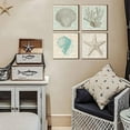 thumbnail image 3 of Coral Decor Beach Bathroom Wall Art Rustic Nautical Canvas Prints Home Decoration 4 Pcs Ocean Starfish Shell Framed Pictures Modern Vintage Sea Marine Theme Painting Kitchen Laundry Artwork 12 x 12, 3 of 6