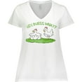 thumbnail image 3 of Inktastic Hey, Guess What? Chicken Butt Women's Plus Size V-Neck T-Shirt, 3 of 5