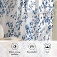 thumbnail image 6 of Navy Blue Spring Floral Semi Sheer Curtains Drapes for Living Room, Bedroom, French Doors Window 72 Inches Long, Elegant Pastoral Flowers Rod Pocket Chiffon Curtain Drapery Voile Draperies Panel, 6 of 8