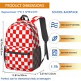 thumbnail image 3 of Red and White Checkered Pattern 17" School Backpacks for Teens,Waterproof Oxford Fabric,S-Shape Padded Straps for School,Travel,Hiking,Camping, 3 of 6