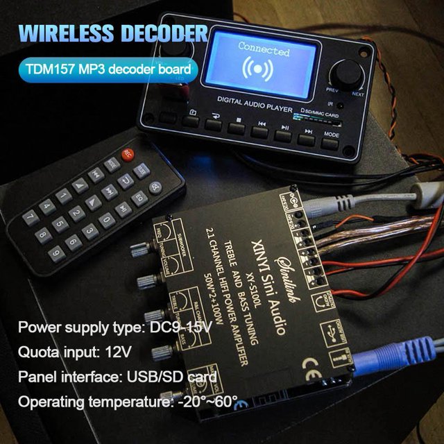 Módulo de reproductor de música de audio Placa decodificadora HiFi WAV MP3 compatible con Bluetooth
