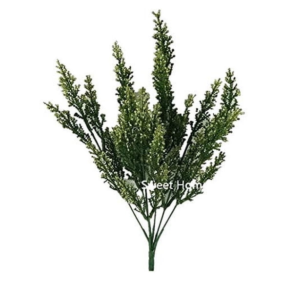 Sweet Home Deco 10'' Astilbe Artificial Flower Bush Filler Flowers Set of 2 (Green)