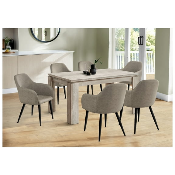 Dining Table, 60" Rectangular, Kitchen, Dining Room, Beige Laminate, Contemporary, Modern